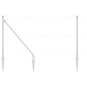 vidaXL Poste de cerca con punta para el suelo 7 uds. Plateado