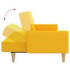 vidaXL Sof&aacute; cama de 2 plazas con reposapi&eacute;s tela amarillo