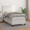 vidaXL Cama box spring con colch&oacute;n cuero sint&eacute;tico blanco 90x190 cm