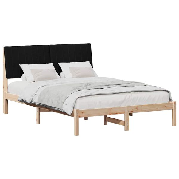vidaXL Estructura de cama Negro 140 x 200 cm Madera de pino macizo