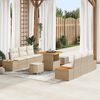 vidaXL Conjunto de sof&aacute;s de jard&iacute;n con coj&iacute;n 9 pcs Beige Polirat&aacute;n