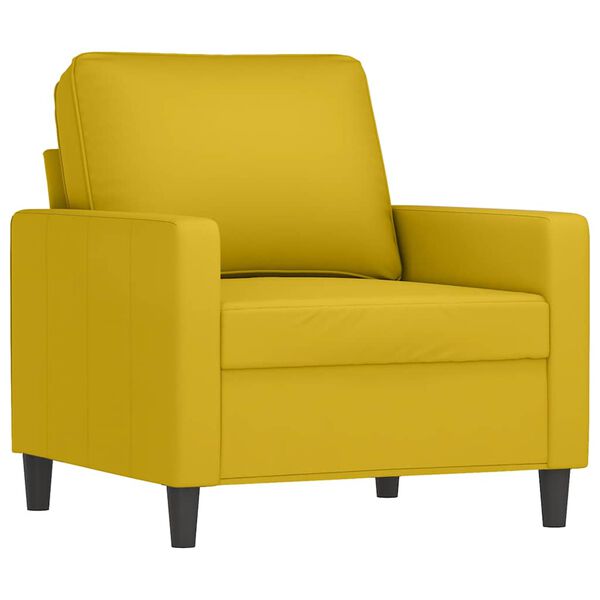 vidaXL Juego de sofás con cojines 3 piezas terciopelo amarillo