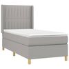 vidaXL Cama box spring con colch&oacute;n tela gris claro 90x200 cm