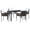 vidaXL Conjunto de Comedor de Jard&iacute;n 5 pcs Marr&oacute;n y Negro