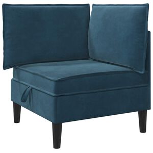 vidaXL Sof&aacute; Esquinero con Almacenamiento Azul Terciopelo