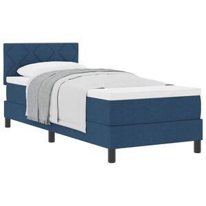vidaXL Cama tipo Box Spring con cabecera Manual Azul 80 x 200 cm tela