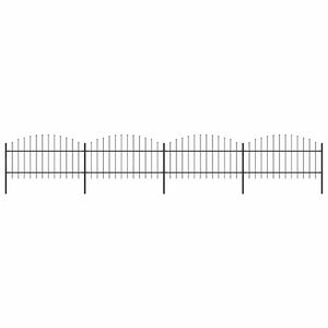 vidaXL Valla de jard&iacute;n con punta de lanza de acero 671x125 cm negra