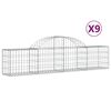 vidaXL Cestas de gaviones 9 uds forma de arco hierro 200x30x40/60 cm