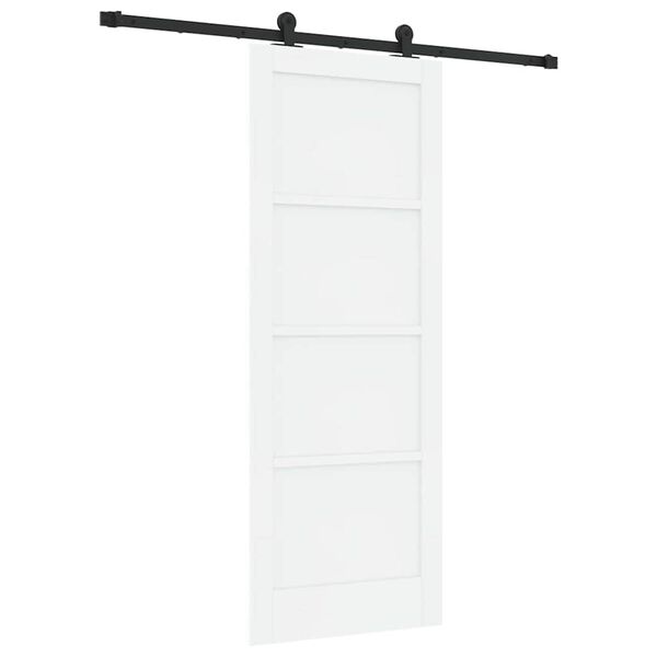 vidaXL Puerta Corredera y Negro 78 x 202 cm Madera de pino macizo