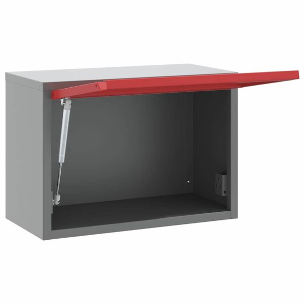 vidaXL Gabinete para Herramientas Rojo y gris 50 x 25 x 35 cm