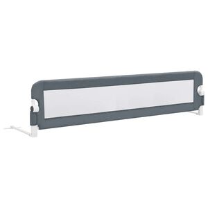 vidaXL Barandilla de seguridad cama de ni&ntilde;o poli&eacute;ster gris 180x42cm