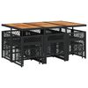 vidaXL Set de comedor jard&iacute;n 11 pzas con cojines rat&aacute;n sint&eacute;tico negro