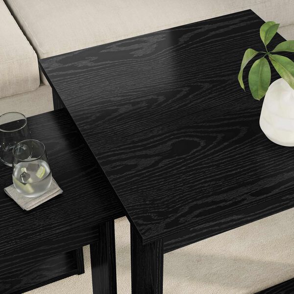 vidaXL Juego de Mesas de Centro 2 pcs Roble Negro Madera de ingenier&iacute;a