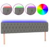 vidaXL Cabecero con LED de tela gris oscuro 200x7x78/88 cm