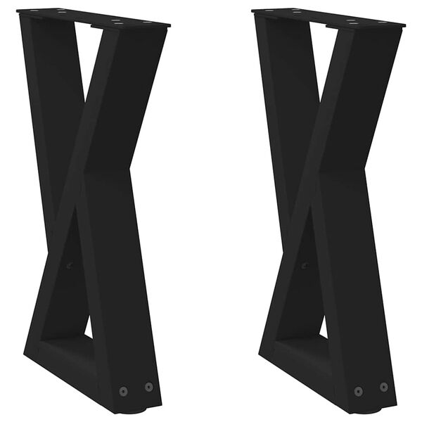 vidaXL Patas para mesa de centro (2 unidades), color negro, 28 x 42-43,3 cm, acero