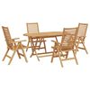 vidaXL Conjunto de Comedor de Jard&iacute;n 5 pcs Marr&oacute;n