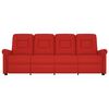 vidaXL Sill&oacute;n reclinable de masaje 4 plazas cuero sint&eacute;tico rojo tinto