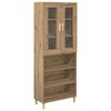vidaXL Aparador alto Roble artisan 69,5 x 34 x 180 cm