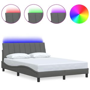 vidaXL Estructura de cama sin colch&oacute;n Hanko tela gris oscuro 120x200 cm