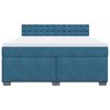 vidaXL Cama box spring con colch&oacute;n terciopelo azul 180x200 cm