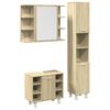 vidaXL Set de muebles de ba&ntilde;o 3 pzas madera contrachapada roble Sonoma