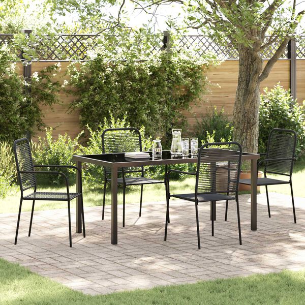 vidaXL Conjunto de Comedor de Jard&iacute;n 5 pcs Negro
