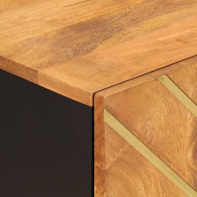 vidaXL Mueble auxiliar madera maciza mango marrón/negro 40x33,5x75 cm