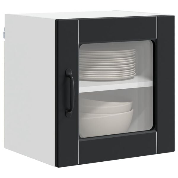 vidaXL Mueble de Cocina con estante 2 pcs Negro 40 x 31 x 40 cm