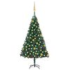 vidaXL &Aacute;rbol de Navidad preiluminado con luces y bolas verde 120 cm