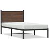 vidaXL Estructura de cama sin colch&oacute;n metal marr&oacute;n roble 75x190 cm