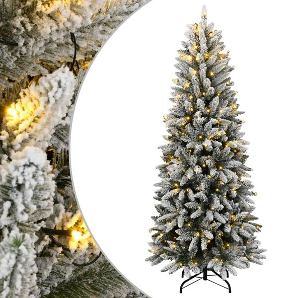 vidaXL &Aacute;rbol de Navidad artificial con 300 LEDs y nieve flocada 240 cm