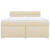 vidaXL Cama box spring con colch&oacute;n tela color crema 180x200 cm
