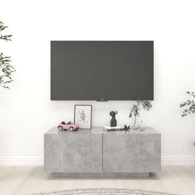 vidaXL Mueble para TV contrachapada gris hormigón 100x35x40 cm