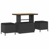 vidaXL Conjunto de sof&aacute;s de jard&iacute;n con coj&iacute;n 8 pcs Negro Polirat&aacute;n