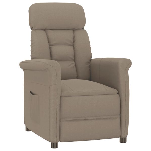 vidaXL Sill&oacute;n reclinable de cuero sint&eacute;tico gris taupe