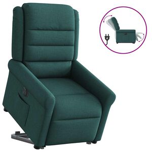 vidaXL Sill&oacute;n el&eacute;ctrico reclinable elevable de tela verde oscuro