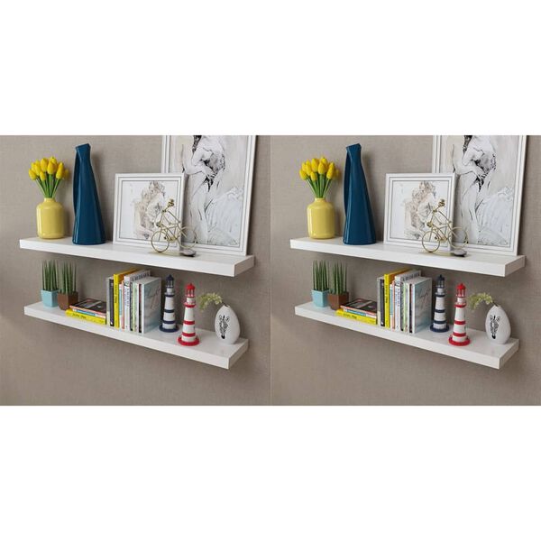 vidaXL Estantes de pared 4 unidades blanco 100 cm
