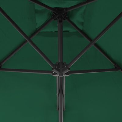vidaXL Sombrilla de jardín con palo de acero 300 cm verde