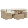vidaXL Conjunto de sof&aacute; de jard&iacute;n 7 uds. Beige Polirat&aacute;n