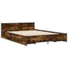 vidaXL Cama con cajones madera de ingenier&iacute;a roble ahumado 120x200 cm