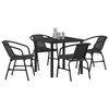 vidaXL Conjunto de Comedor de Jard&iacute;n 5 pcs Negro