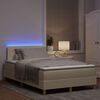 vidaXL Cama Box Spring LED con colch&oacute;n con LED Crema 120 x 200 cm tela