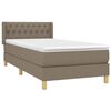 vidaXL Cama box spring con colch&oacute;n tela gris taupe 90x190 cm