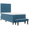 vidaXL Cama tipo Box Spring Azul oscuro 90 x 200 cm Terciopelo