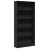 vidaXL Estanter&iacute;a madera de ingenier&iacute;a negro 80x24x176 cm