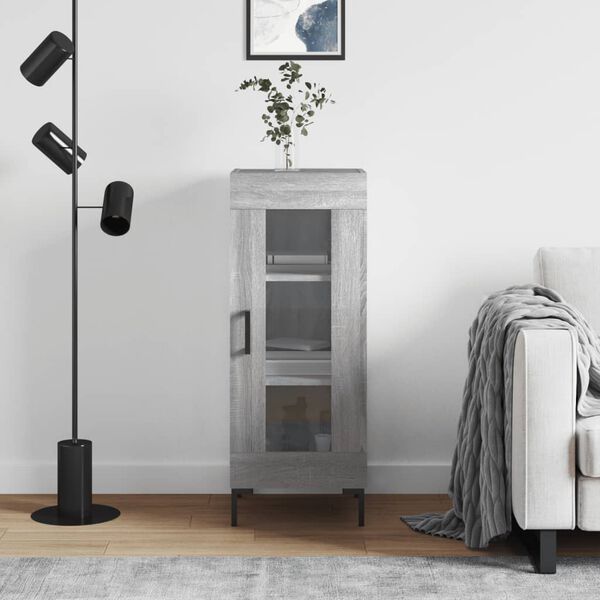 vidaXL Aparador madera de ingeniería gris Sonoma 34,5x34x90 cm