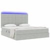 vidaXL Cama con almacenamiento y LED con LED Gris Claro 180 x 200 cm