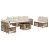 vidaXL Conjunto de sof&aacute;s de jard&iacute;n 9 uds. Beige y blanco crema