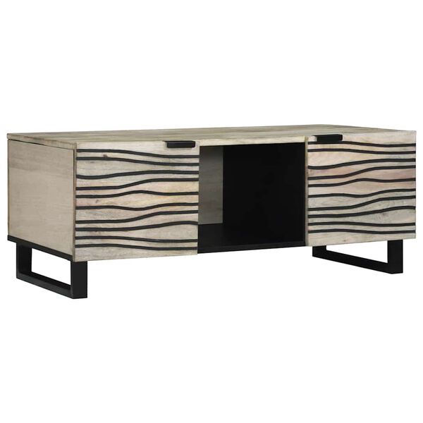 vidaXL Mesa de Caf&eacute; Beige y Negro 100 x 54 x 40 cm