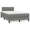 vidaXL Cama box spring con colch&oacute;n tela gris oscuro 120x190 cm